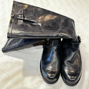 Bussola Black Leather Knee Boot EU41/10.5B